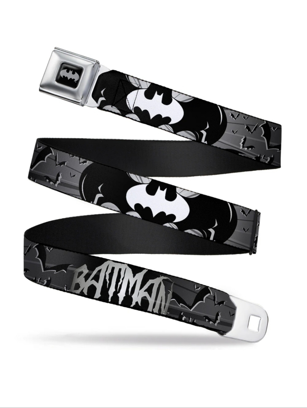 Buckle Down Mens Batman Belt Black/White/Grey